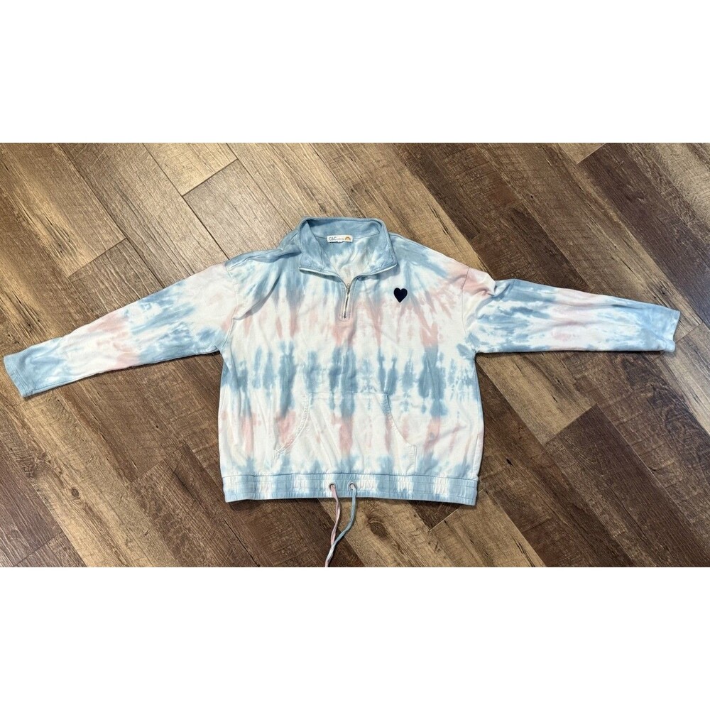 C&C California Tie Dye Sweatshirt (1/4 Zip) Beach Fleece Boho Top LARGE